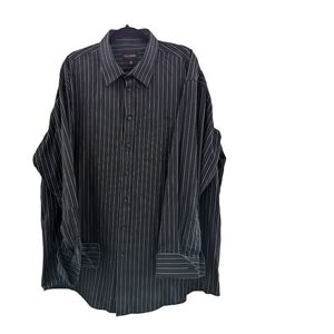 Emanuel Ungaro B&W Striped French Cuff Button Up Shirt 3XL